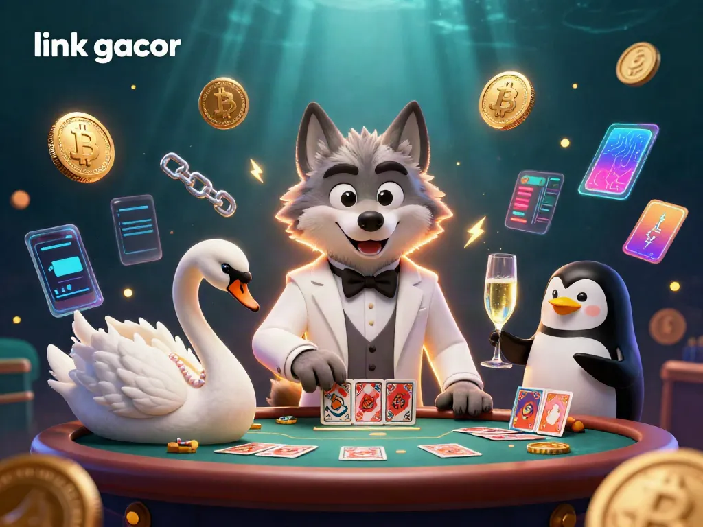 Experience the thrilling world of gambling with link gacor, featuring vibrant characters and dynamic casino elements in a 3D scene.